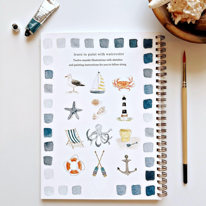 Beginner-Friendly Watercolor Workbook Set with 12 Colors Paint Set & Brush & Palette