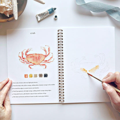 Beginner-Friendly Watercolor Workbook Set with 12 Colors Paint Set & Brush & Palette