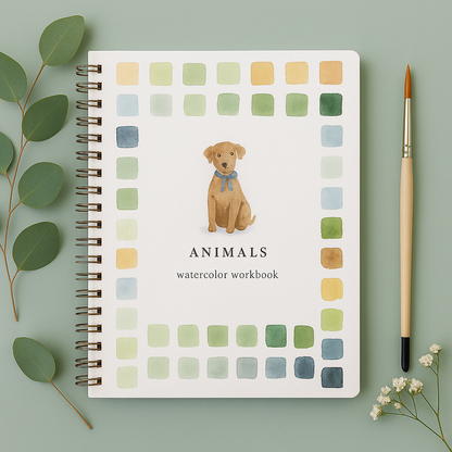 Beginner-Friendly Watercolor Workbook Set with 12 Colors Paint Set & Brush & Palette