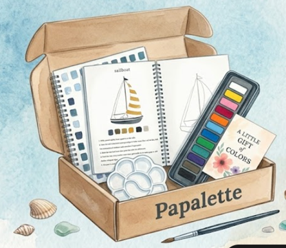 Beginner-Friendly Watercolor Workbook Set with 12 Colors Paint Set & Brush & Palette